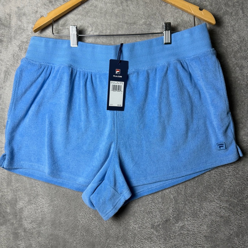Fila Sky Blue Terry Cloth Shorts Size = L NWT